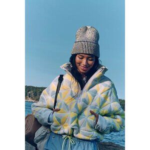 Free People Mountain High 3D Fleece Jacket Womens XS Retro Cozy Fleece PRIMALOFT